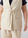 Vero Moda Curve Krémová dámská vesta s příměsí lnu VERO MODA CURVE Lillmae