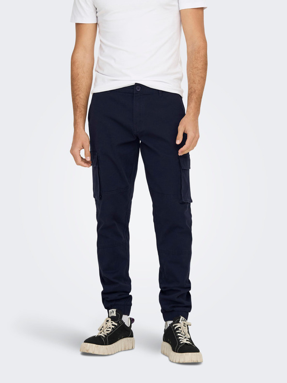ONLY & SONS Tmavě modré kalhoty s kapsami ONLY & SONS Cam