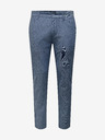 ONLY & SONS Modré pánské chino kalhoty s příměsí lnu ONLY & SONS Mark