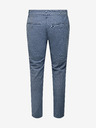 ONLY & SONS Modré pánské chino kalhoty s příměsí lnu ONLY & SONS Mark