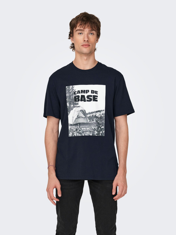 ONLY & SONS Tmavě modré pánské tričko ONLY & SONS Oren