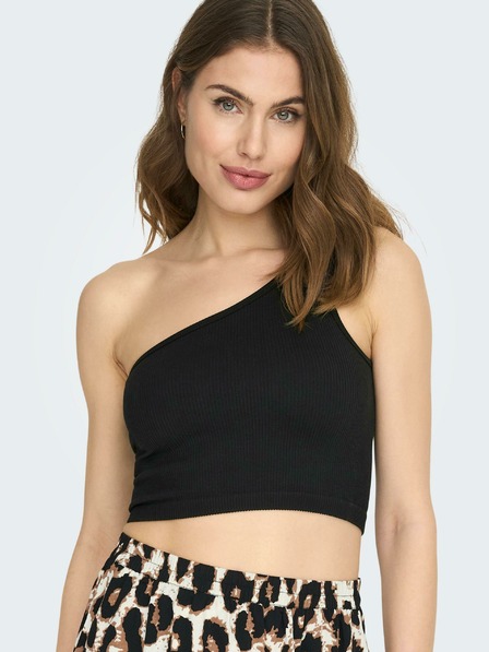 ONLY Černé dámské crop top tílko ONLY Gven