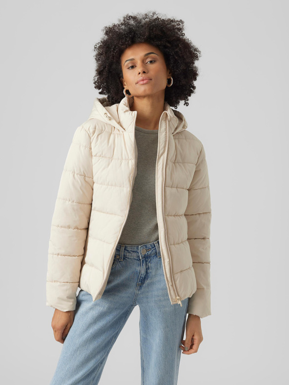 Vero Moda Krémová dámská prošívaná zimní bunda VERO MODA Jessiemie