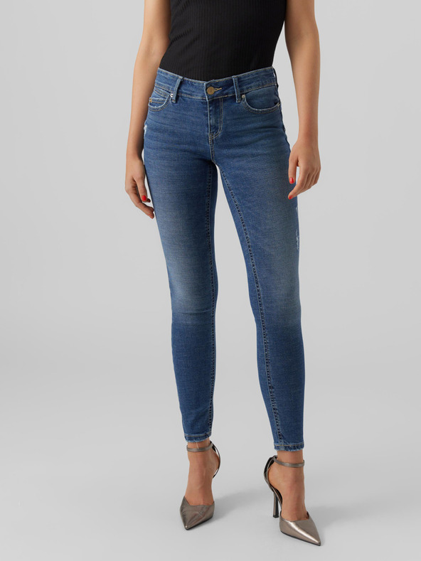 Vero Moda Modré dámské skinny fit džíny VERO MODA Robyn