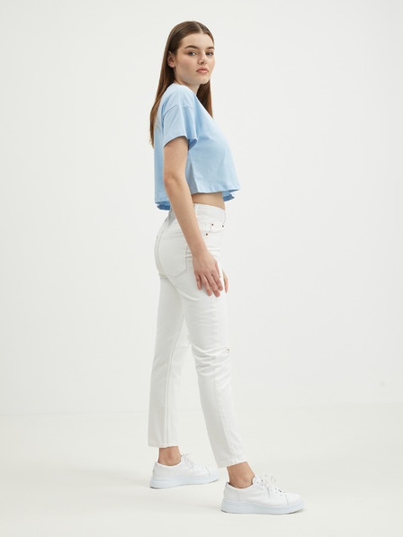 TALLY WEiJL Bílé slim fit džíny s potrhaným efektem TALLY WEiJL