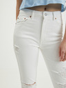 TALLY WEiJL Bílé slim fit džíny s potrhaným efektem TALLY WEiJL
