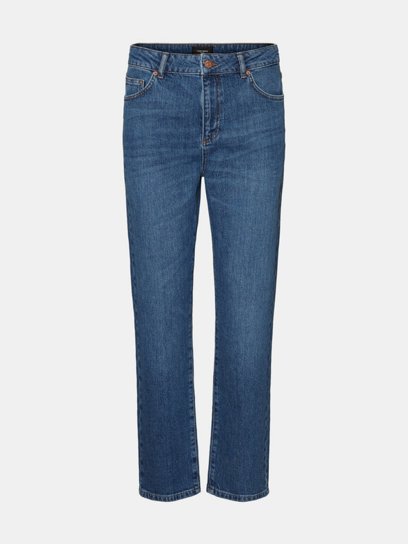 Vero Moda Modré straight fit džíny VERO MODA Carla