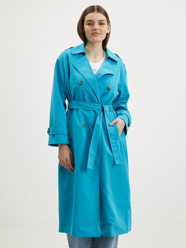 Vero Moda Modrý dámský trenčkot VERO MODA Chloe