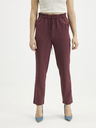 Vero Moda Vínové zkrácené kalhoty VERO MODA-Theressa