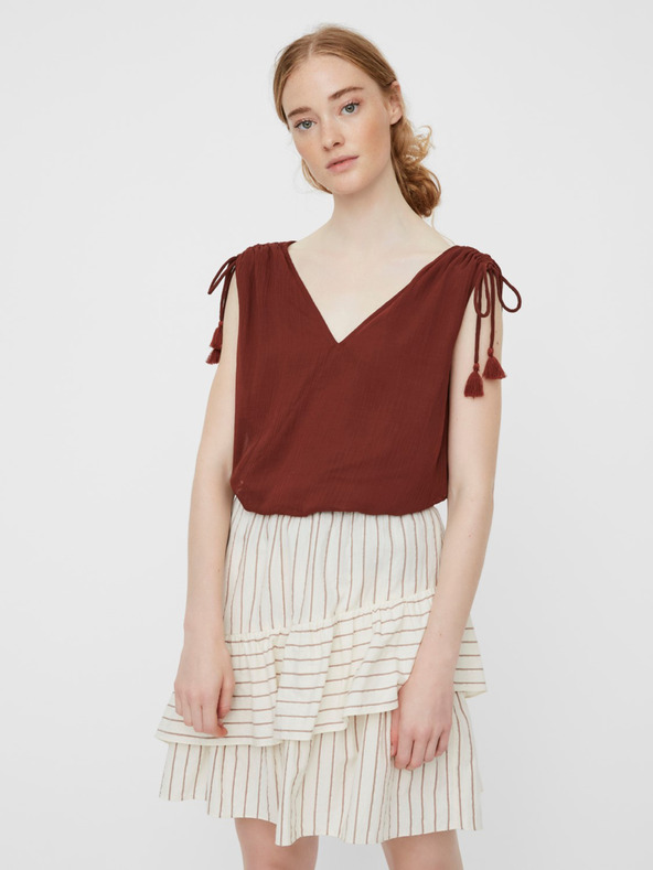 Vero Moda Hnědý volný top VERO MODA Penelope