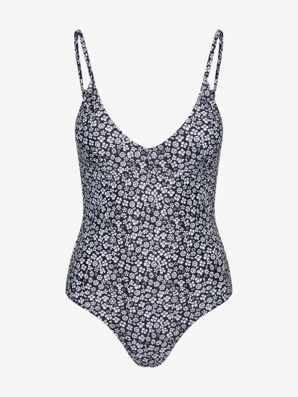 Vero Moda Bílo-černé květované jednodílné plavky VERO MODA Doris