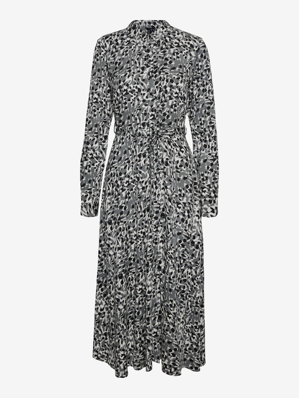 Vero Moda Šedé dámské vzorované košilové šaty VERO MODA Deb