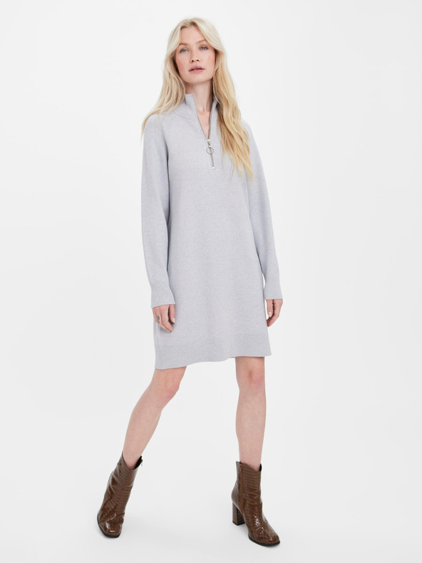 Vero Moda Světle šedé dámské mikinové šaty VERO MODA Goldneedle