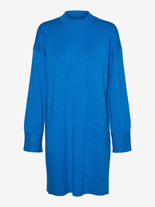 Vero Moda Modré dámské svetrové šaty VERO MODA Goldneedle