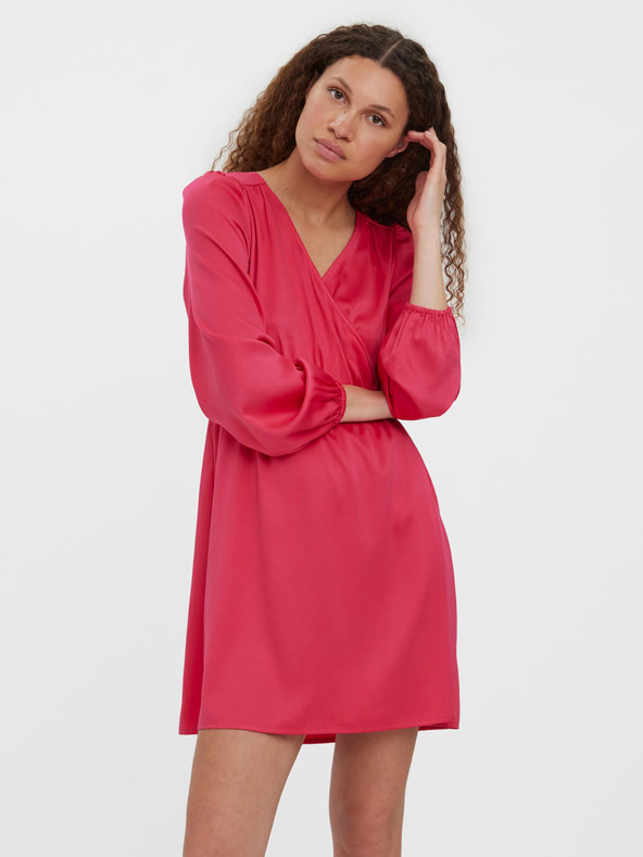 Vero Moda Tmavě růžové krátké šaty VERO MODA Kleo