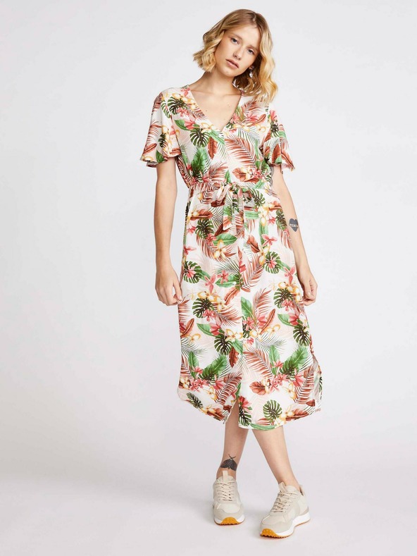 Vero Moda Krémové květované šaty VERO MODA Simply