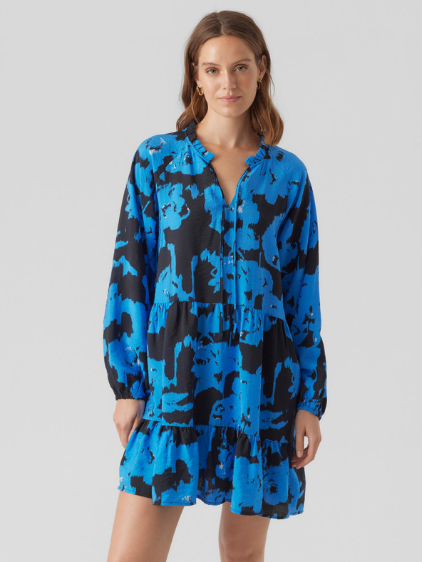 Vero Moda Černo-modré dámské vzorované šaty VERO MODA Josie