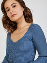TALLY WEiJL Modrý dámský žebrovaný crop top TALLY WEiJL