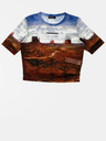TALLY WEiJL Modro-hnědý průsvitný crop top TALLY WEiJL