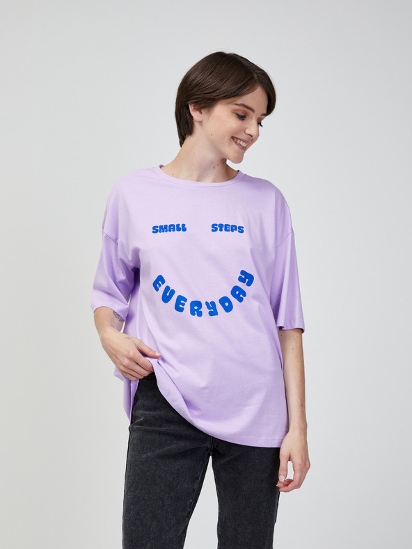 Vero Moda Světle fialové oversize tričko VERO MODA Skye Cody