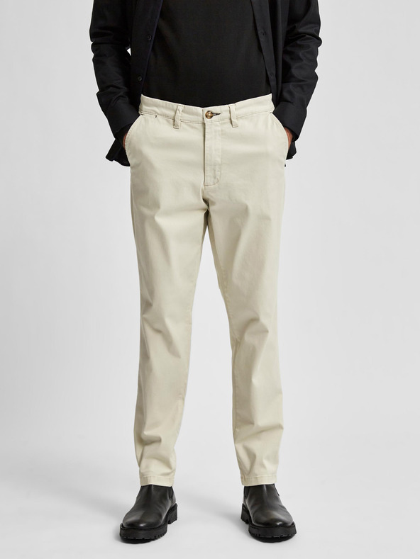 SELECTED Krémové chino kalhoty Selected Homme Miles