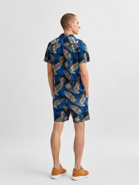 SELECTED Modré vzorované chino kraťasy Selected Homme Joel