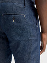 SELECTED Tmavě modré chino kraťasy s příměsí lnu Selected Homme Clay