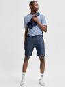 SELECTED Tmavě modré chino kraťasy s příměsí lnu Selected Homme Clay