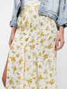 Miss Selfridge Krémová květovaná maxi sukně s rozparky Miss Selfridge