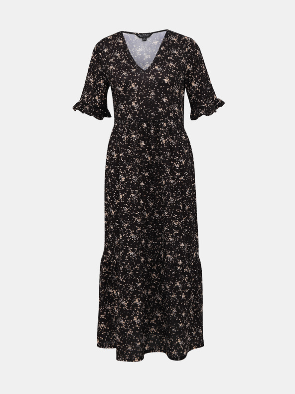 Miss Selfridge Černé vzorované maxi šaty Miss Selfridge
