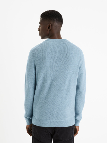 Celio Světle modrý pánský basic svetr Celio Femoon