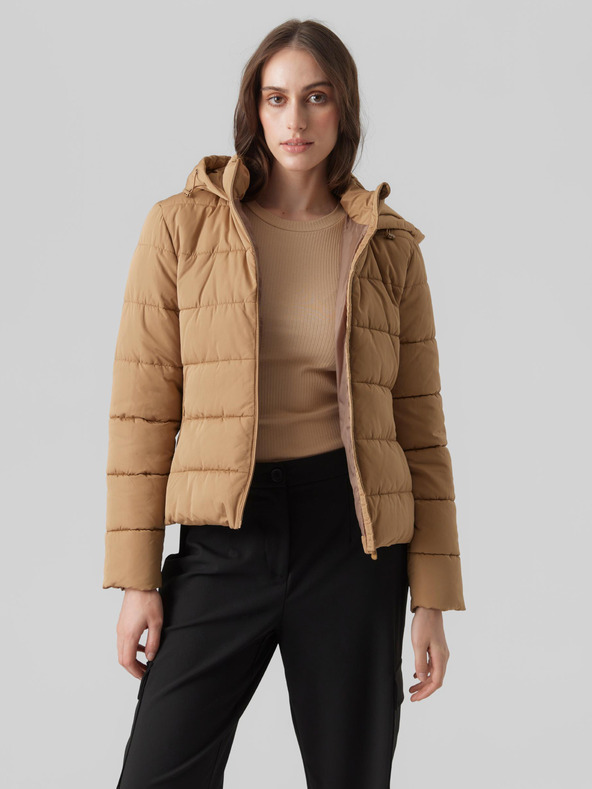 Vero Moda Hnědá dámská prošívaná zimní bunda VERO MODA Jessiemie