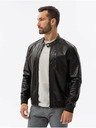 Ombre Clothing Tmavě hnědá pánská koženková bunda Ombre Clothing