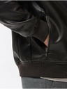 Ombre Clothing Tmavě hnědá pánská koženková bunda Ombre Clothing