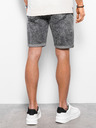 Ombre Clothing Tmavě šedé pánské džínové kraťasy Ombre Clothing