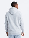 Ombre Clothing Světle šedá pánská mikina s kapucí Ombre Clothing