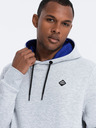 Ombre Clothing Světle šedá pánská mikina s kapucí Ombre Clothing