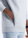 Ombre Clothing Světle šedá pánská mikina s kapucí Ombre Clothing