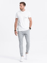 Ombre Clothing Světle šedé pánské tepláky Ombre Clothing