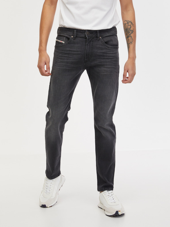 Diesel Tmavě šedé pánské straight fit džíny Diesel Thommer