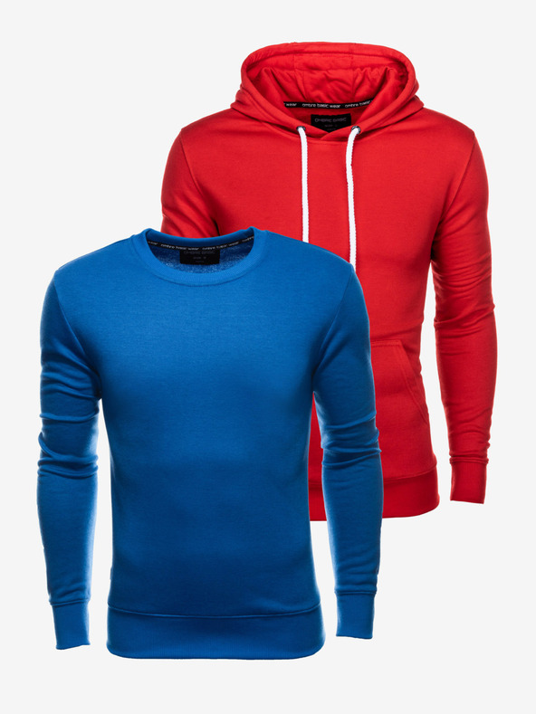 Ombre Clothing Sada dvou pánských basic mikin v tmavě modré barvě Ombre Clothing