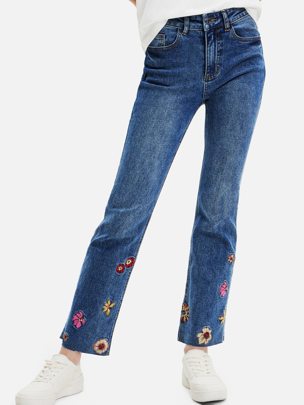 Desigual Modré dámské flared fit džíny Desigual Nicole