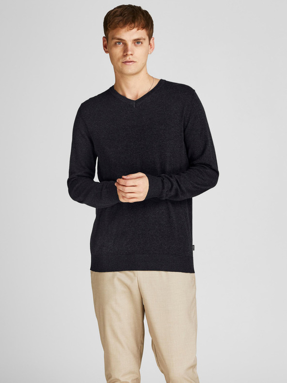 Jack & Jones Černý basic svetr Jack & Jones Emil