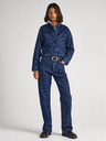 Pepe Jeans Modrá dámská proužkovaná džínová bunda Pepe Jeans Mika Stripe