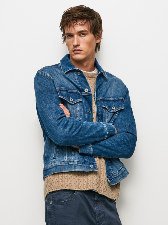 Pepe Jeans Modrá pánská džínová bunda Pepe Jeans Pinner