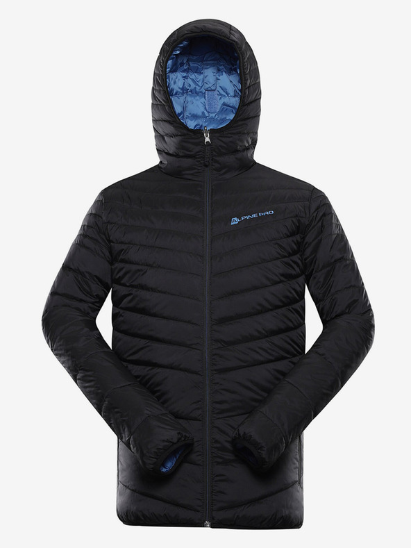 ALPINE PRO Černá pánská outdoorová oboustranná bunda ALPINE PRO Erom