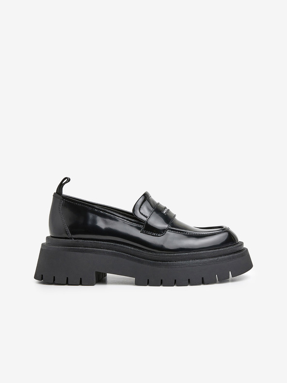 Pepe Jeans Černé dámské lesklé mokasíny Pepe Jeans Queen Oxford