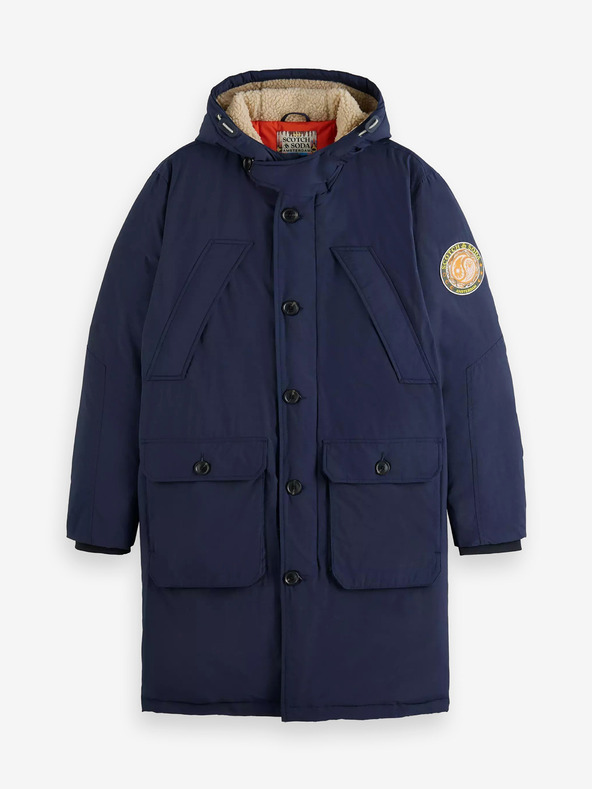 Scotch & Soda Tmavě modrá pánská zimní parka Scotch & Soda