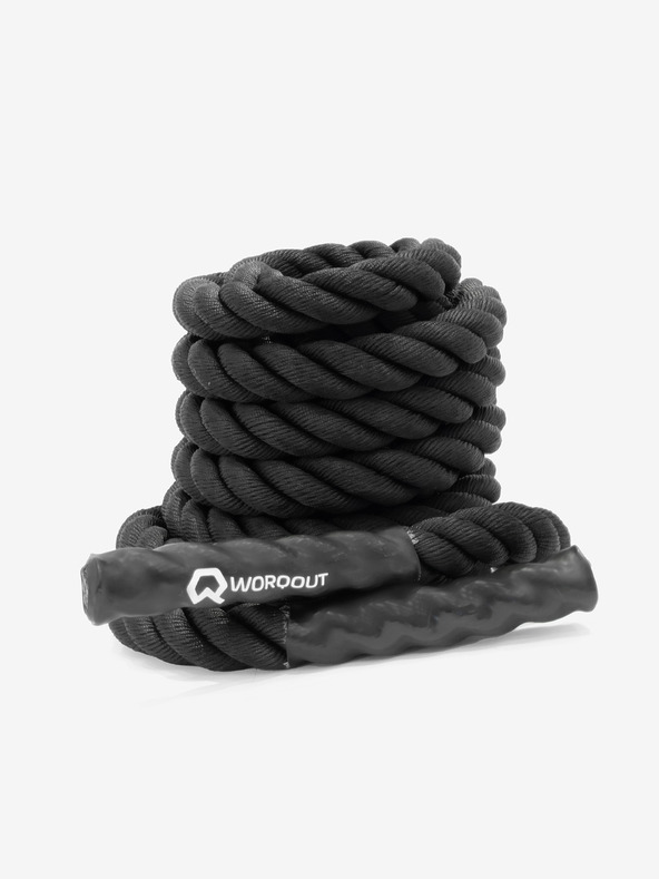 Worqout Černé posilovací lano Worqout Battle Rope