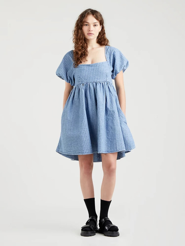 Levi's® Modré dámské džínové krátké šaty Levi's®